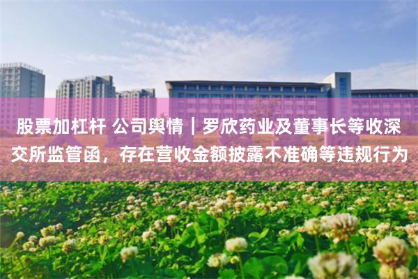 股票加杠杆 公司舆情｜罗欣药业及董事长等收深交所监管函，存在营收金额披露不准确等违规行为