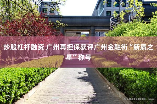 炒股杠杆融资 广州再担保获评广州金融街“新质之星”称号