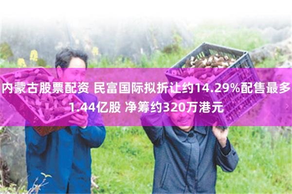 内蒙古股票配资 民富国际拟折让约14.29%配售最多1.44亿股 净筹约320万港元