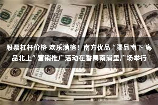 股票杠杆价格 欢乐满格！南方优品“疆品南下 粤品北上”营销推广活动在番禺南浦里广场举行