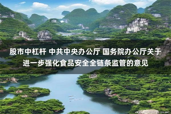 股市中杠杆 中共中央办公厅 国务院办公厅关于进一步强化食品安全全链条监管的意见