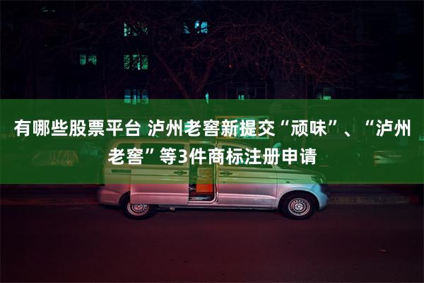有哪些股票平台 泸州老窖新提交“顽味”、“泸州老窖”等3件商标注册申请