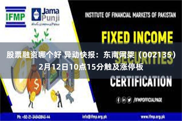 股票融资哪个好 异动快报：东南网架（002135）2月12日10点15分触及涨停板