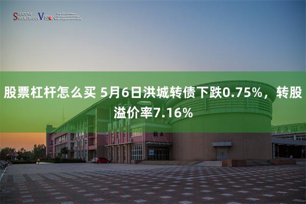 股票杠杆怎么买 5月6日洪城转债下跌0.75%，转股溢价率7.16%