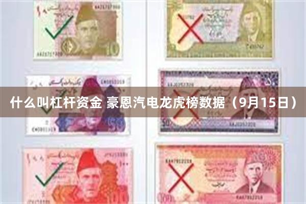 什么叫杠杆资金 豪恩汽电龙虎榜数据（9月15日）